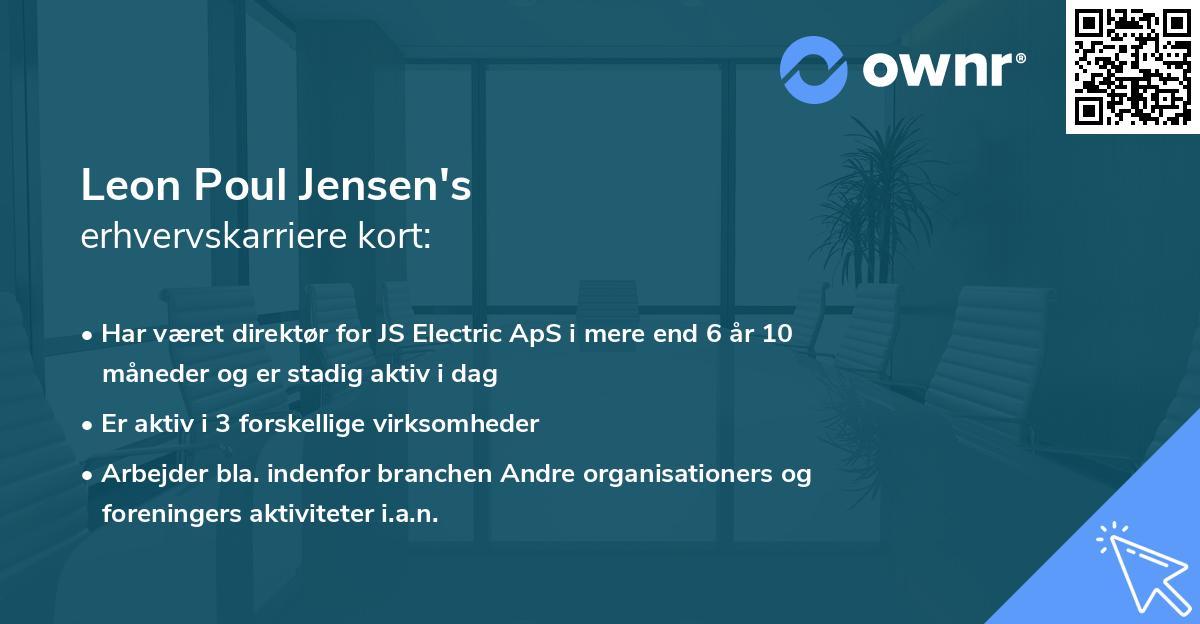 Leon Poul Jensen's erhvervskarriere kort