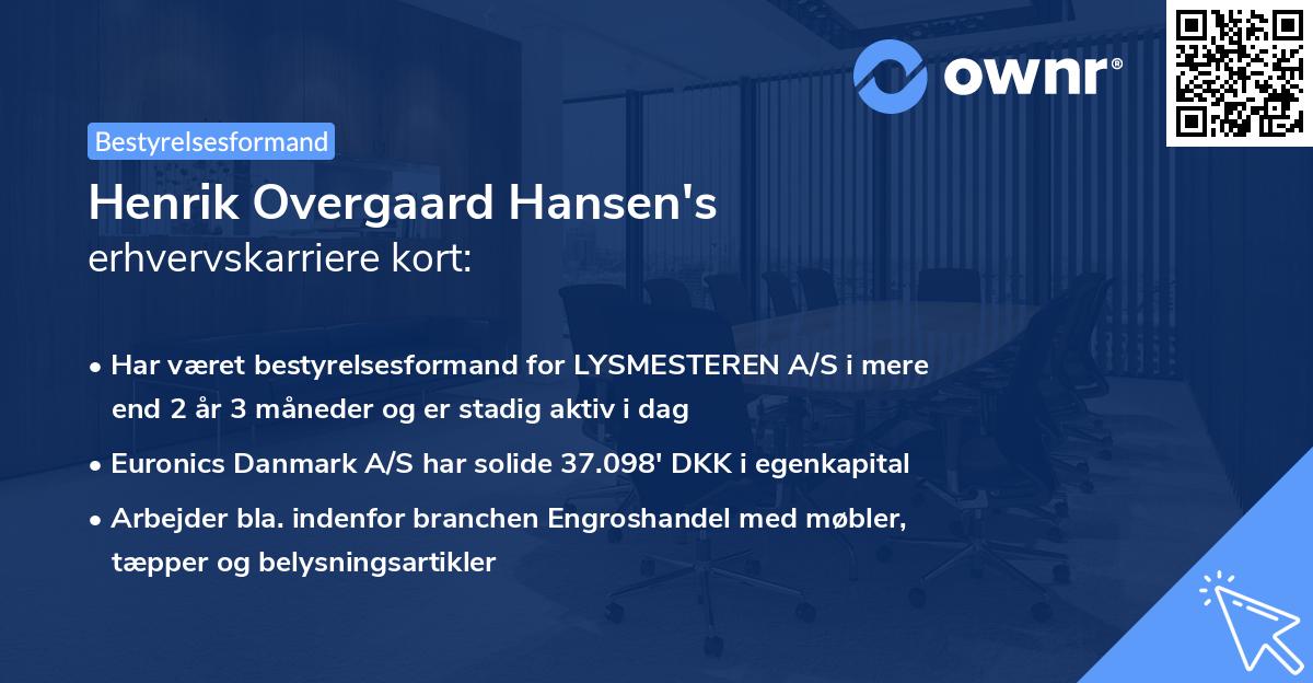 Henrik Overgaard Hansen's erhvervskarriere kort