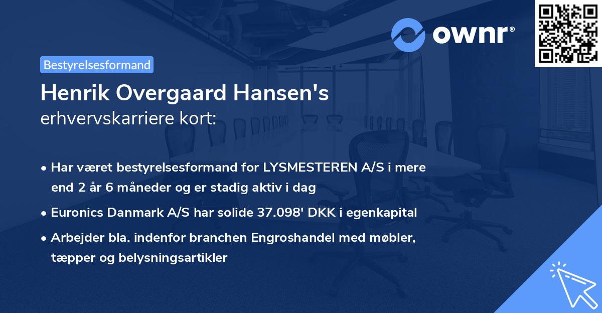 Henrik Overgaard Hansen's erhvervskarriere kort