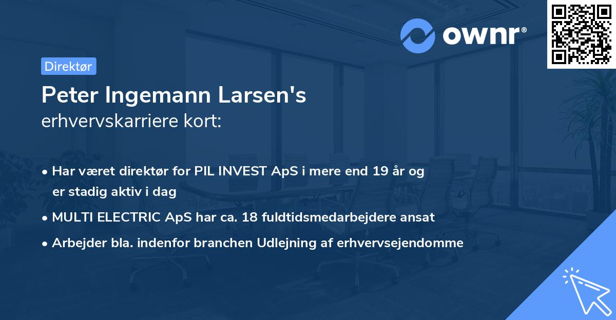 Peter Ingemann Larsen's erhvervskarriere kort