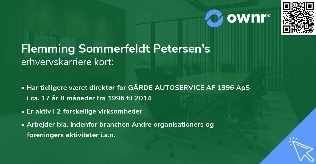 Flemming Sommerfeldt Petersen's erhvervskarriere kort