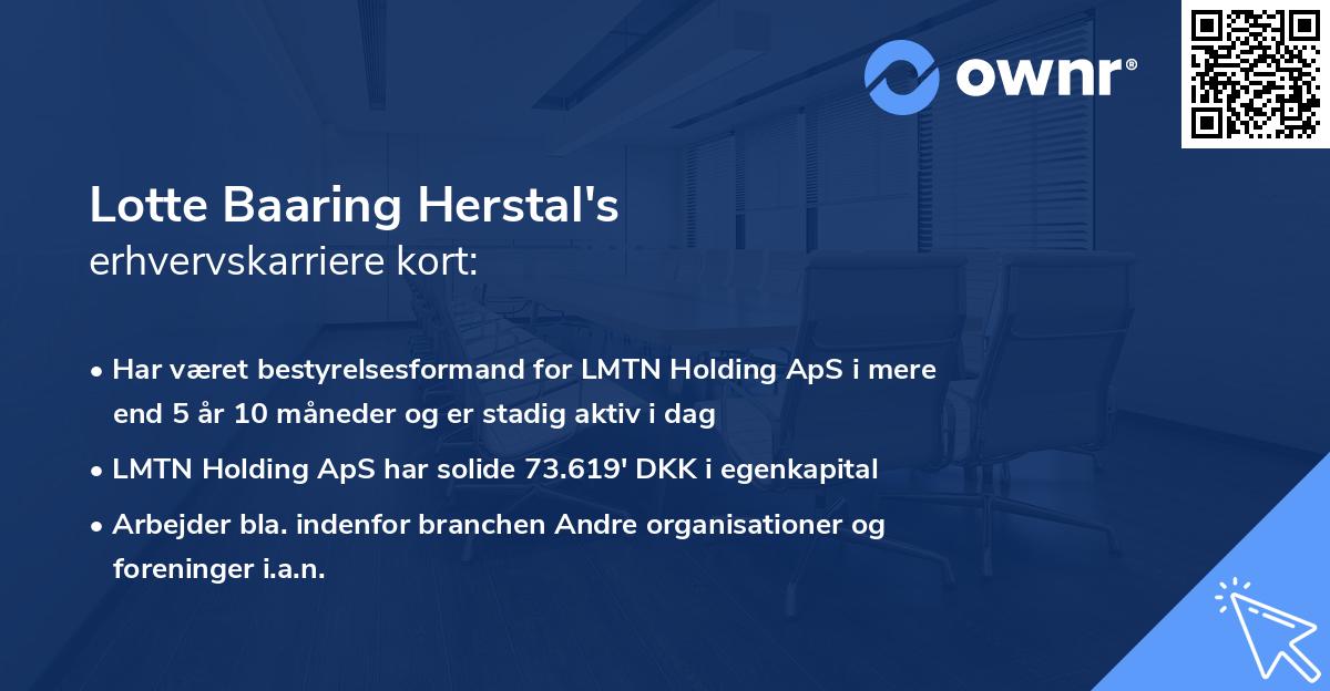 Lotte Baaring Herstal's erhvervskarriere kort