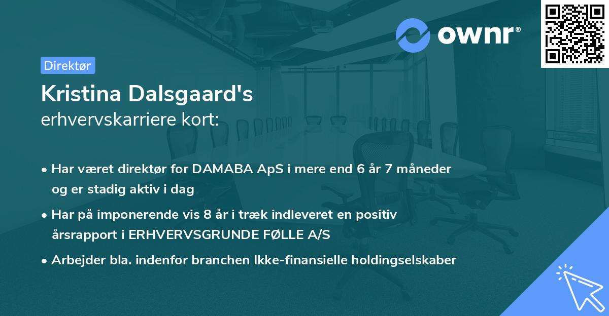 Kristina Dalsgaard's erhvervskarriere kort