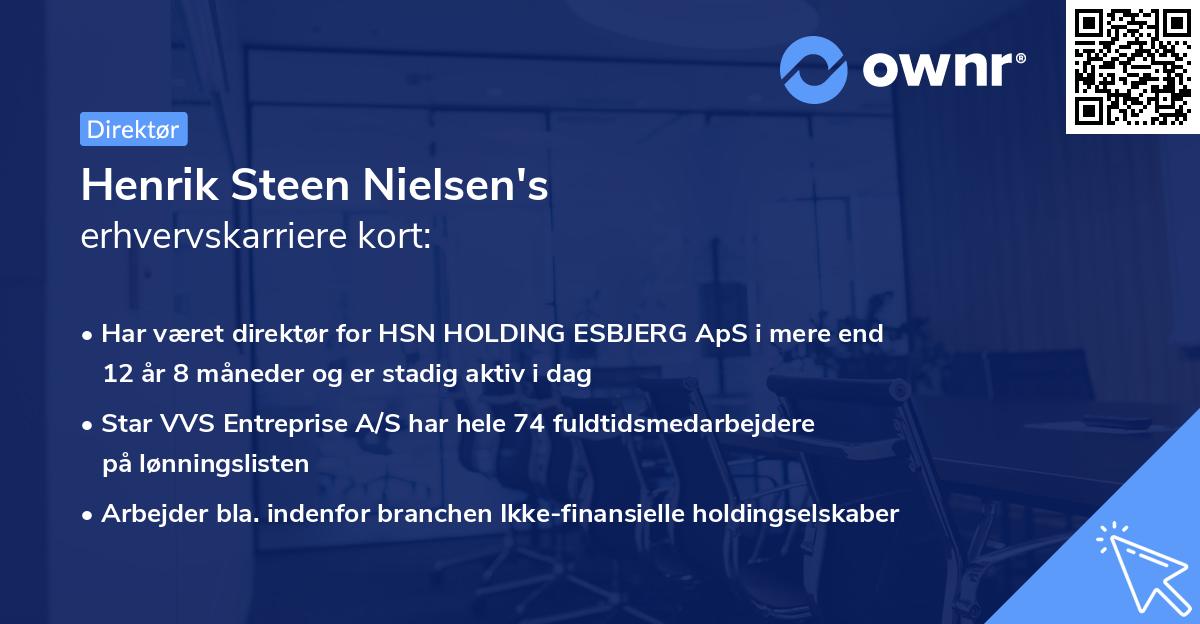 Henrik Steen Nielsen's erhvervskarriere kort