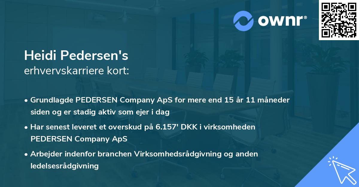 Heidi Pedersen's erhvervskarriere kort