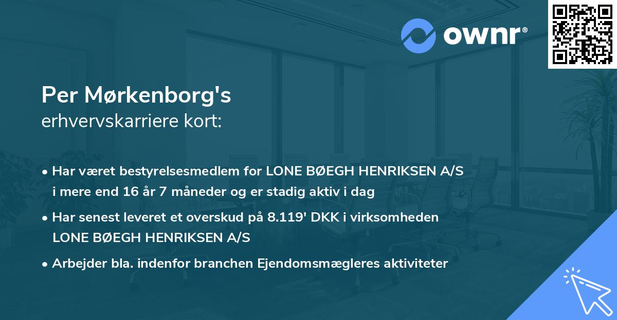 Per Mørkenborg's erhvervskarriere kort