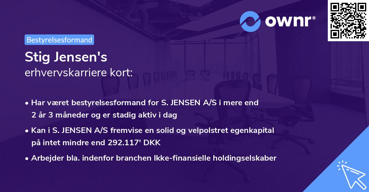 Stig Jensen's erhvervskarriere kort