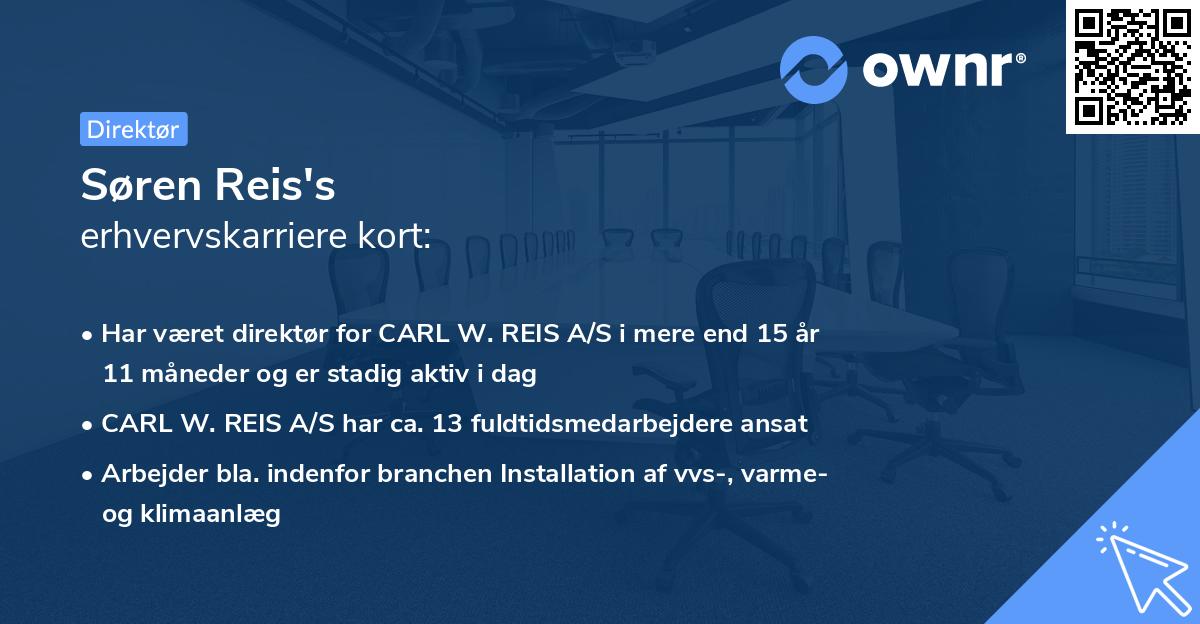 Søren Reis's erhvervskarriere kort