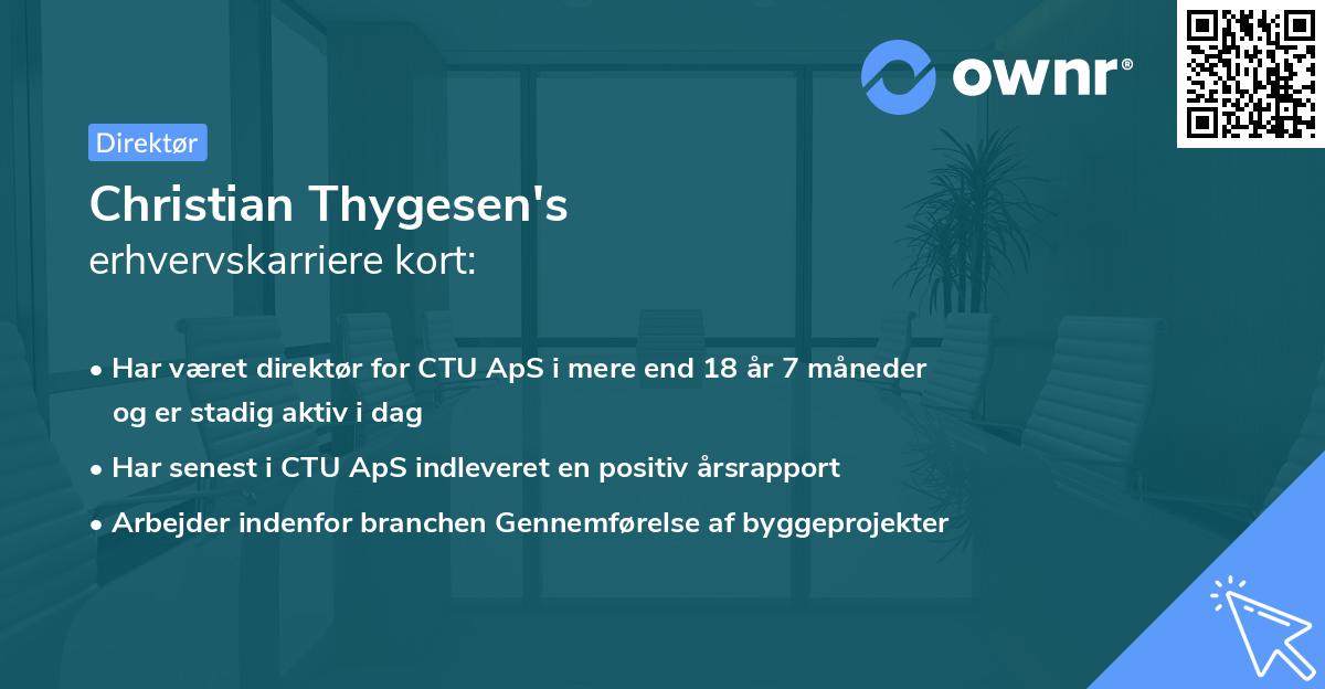 Christian Thygesen's erhvervskarriere kort