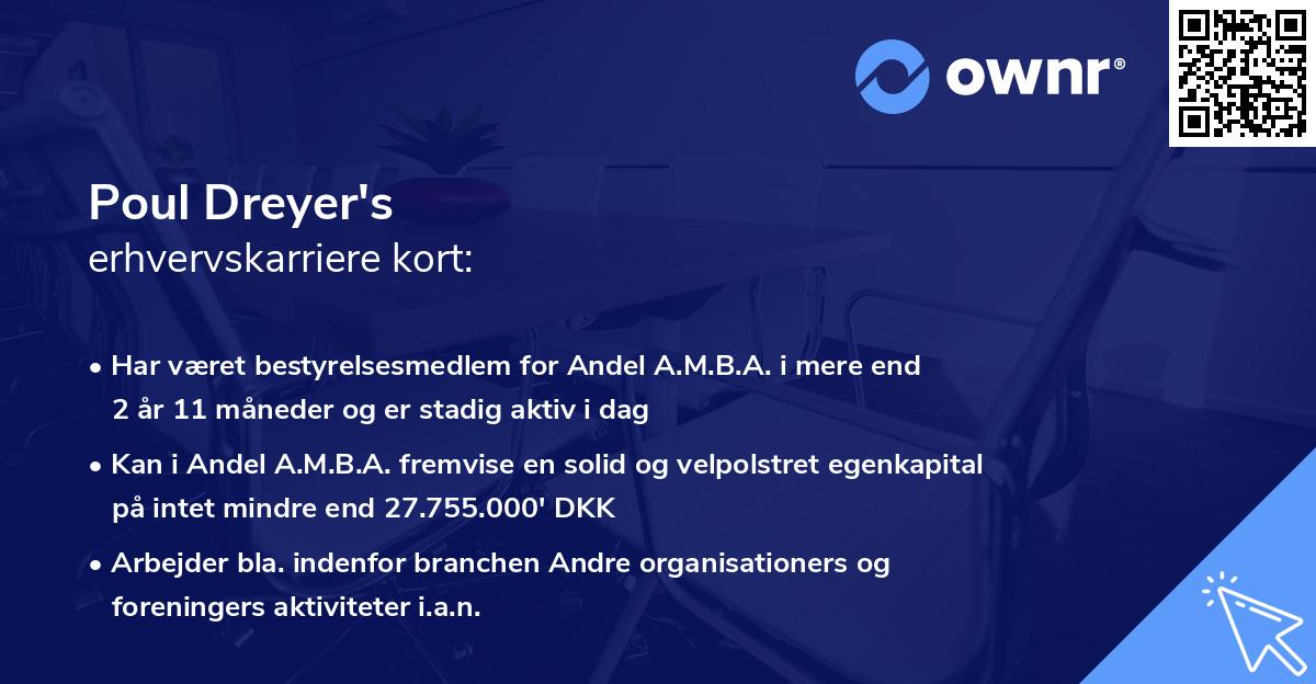 Poul Dreyer's erhvervskarriere kort