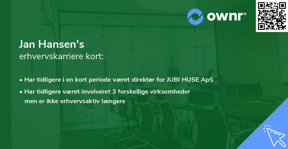 Jan Hansen's erhvervskarriere kort