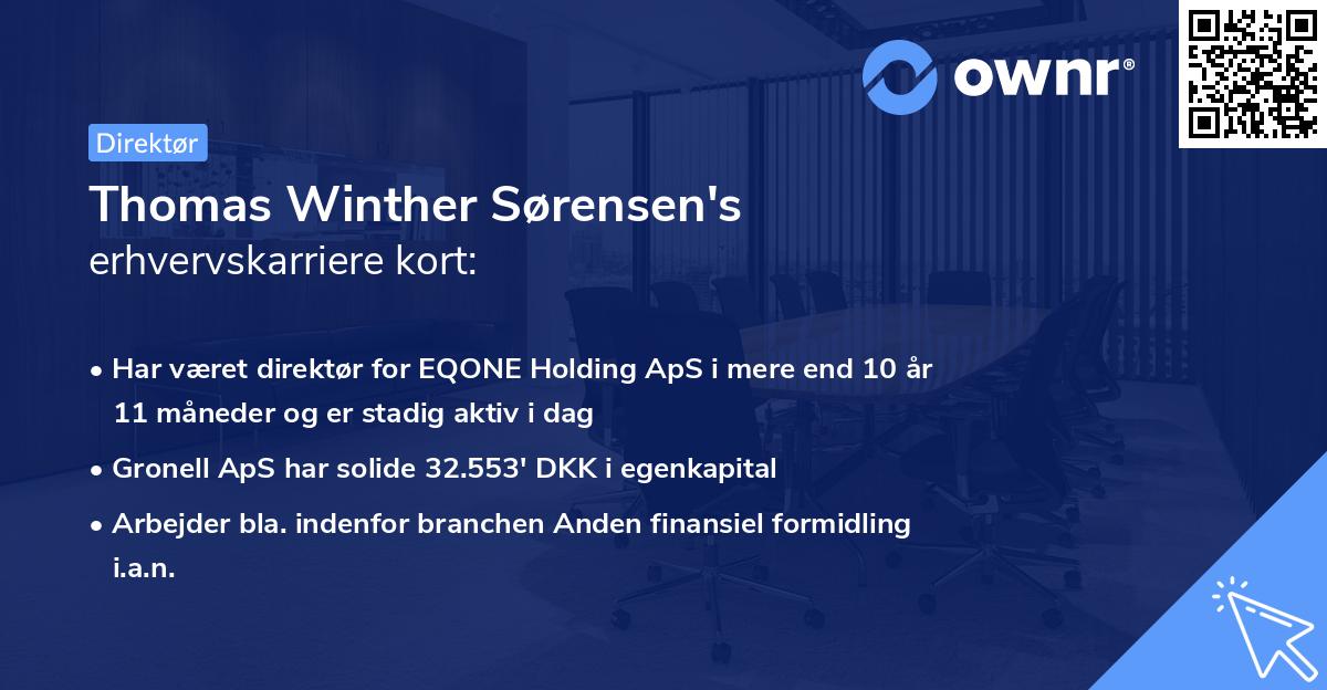 Thomas Winther Sørensen's erhvervskarriere kort
