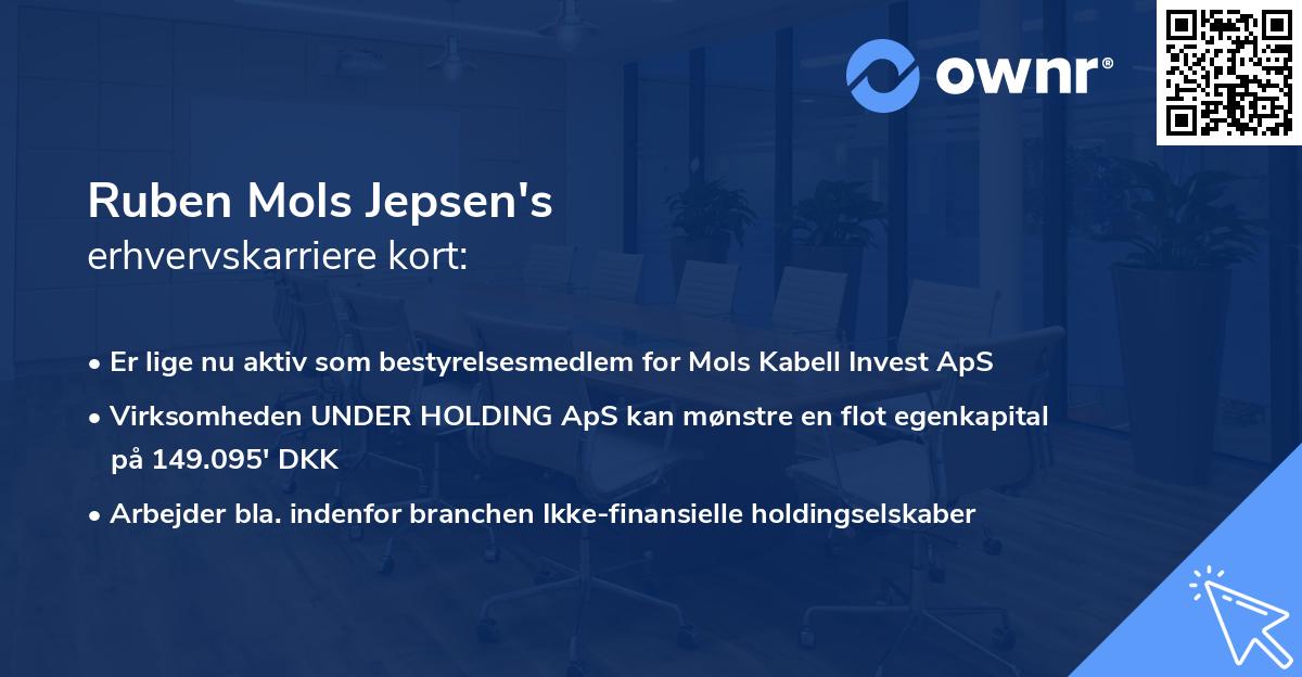 Ruben Mols Jepsen's erhvervskarriere kort