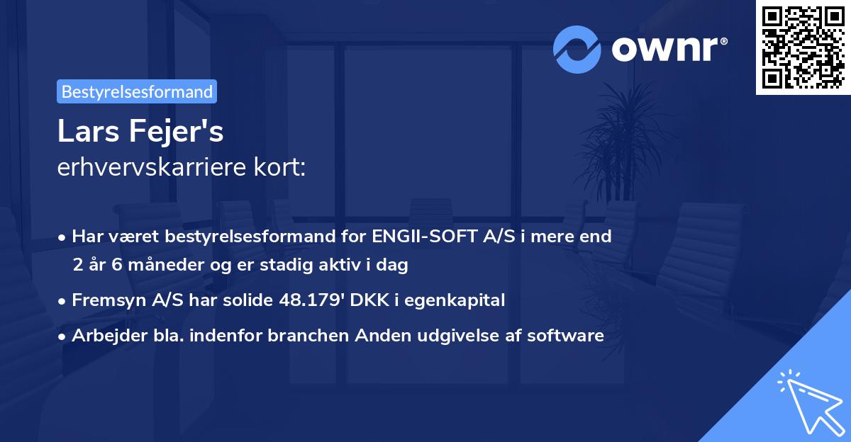 Lars Fejer's erhvervskarriere kort