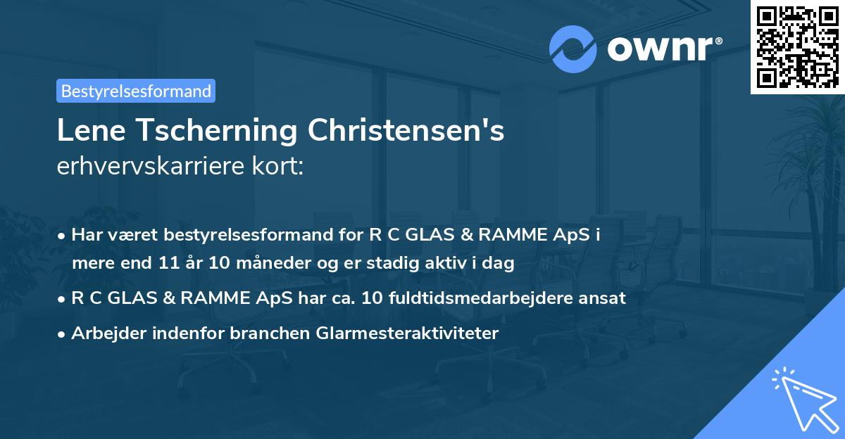 Lene Tscherning Christensen's erhvervskarriere kort