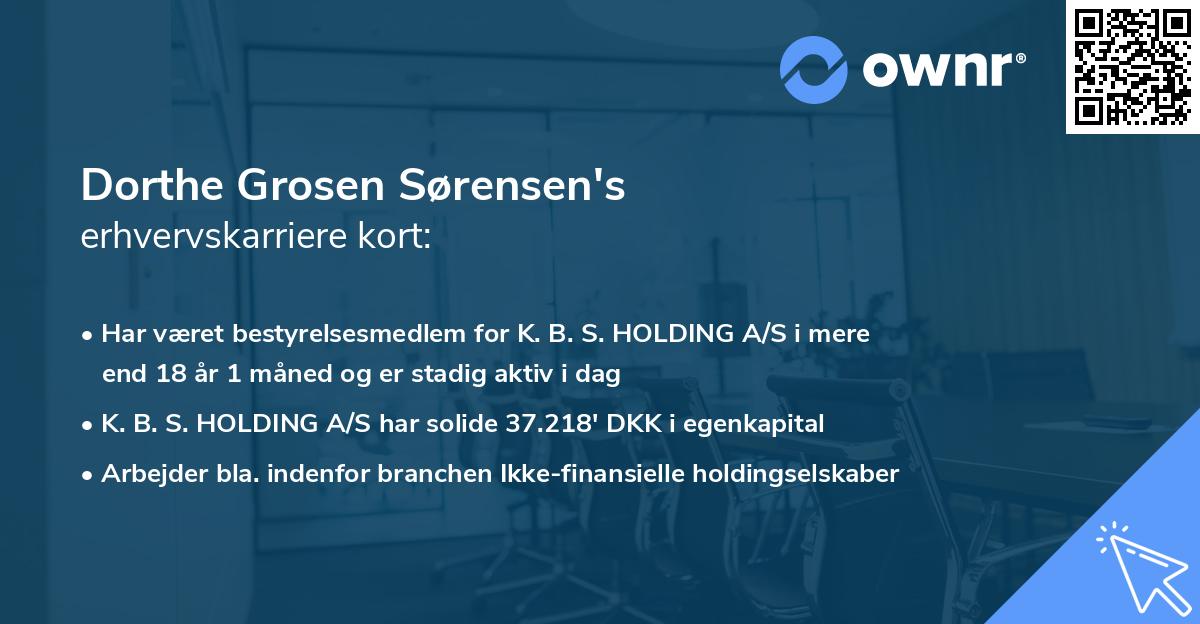 Dorthe Grosen Sørensen's erhvervskarriere kort