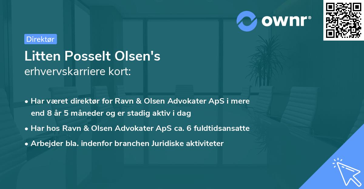 Litten Posselt Olsen's erhvervskarriere kort