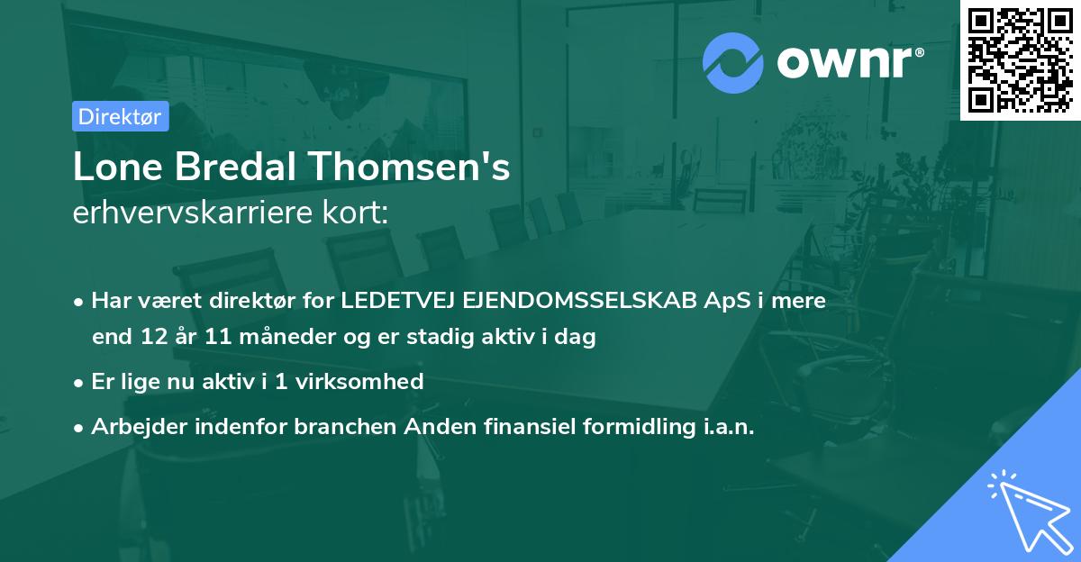 Lone Bredal Thomsen's erhvervskarriere kort