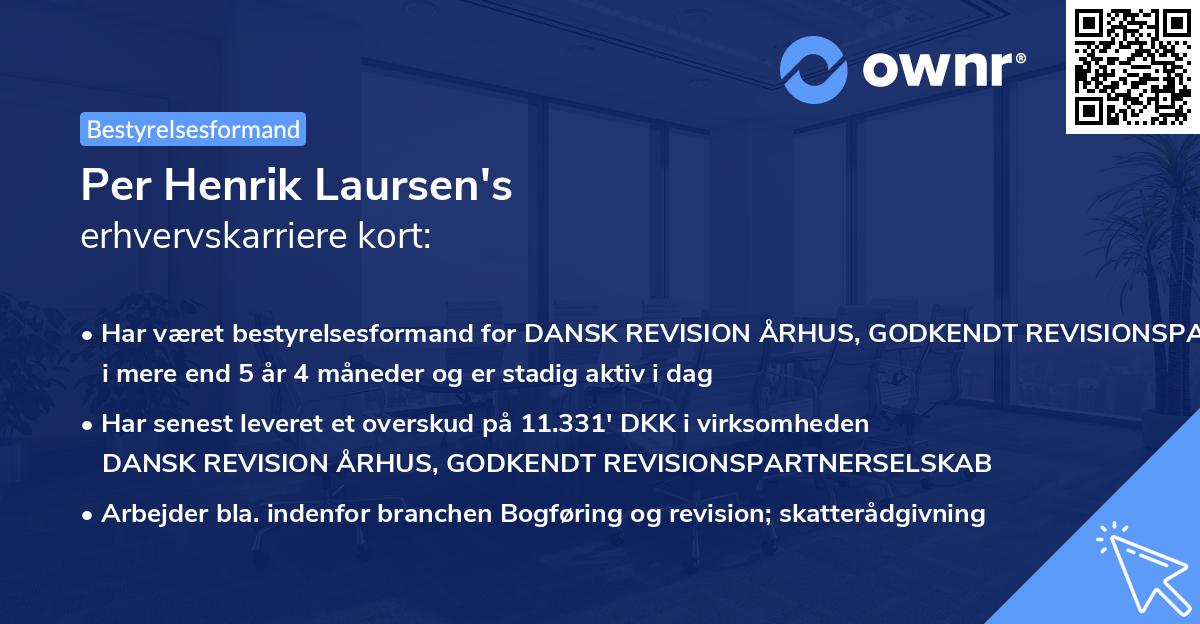 Per Henrik Laursen's erhvervskarriere kort