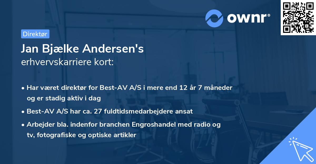 Jan Bjælke Andersen's erhvervskarriere kort