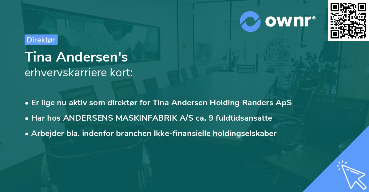 Tina Andersen's erhvervskarriere kort