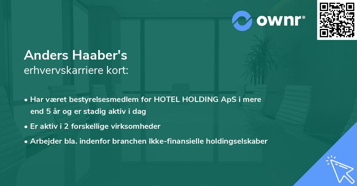 Anders Haaber's erhvervskarriere kort