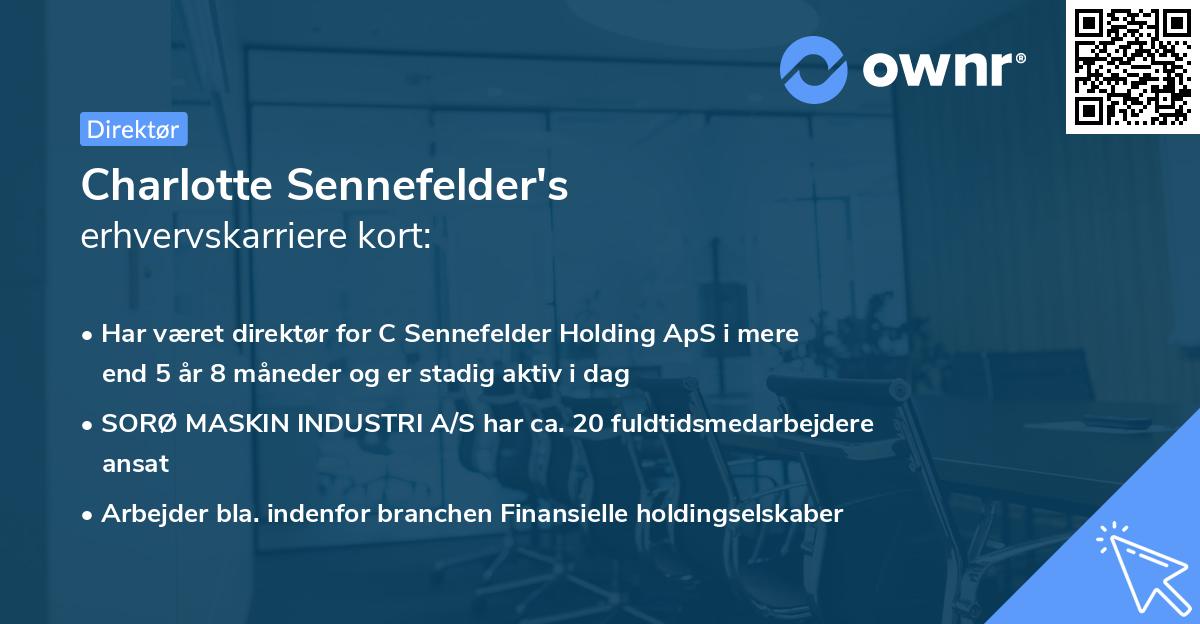 Charlotte Sennefelder's erhvervskarriere kort