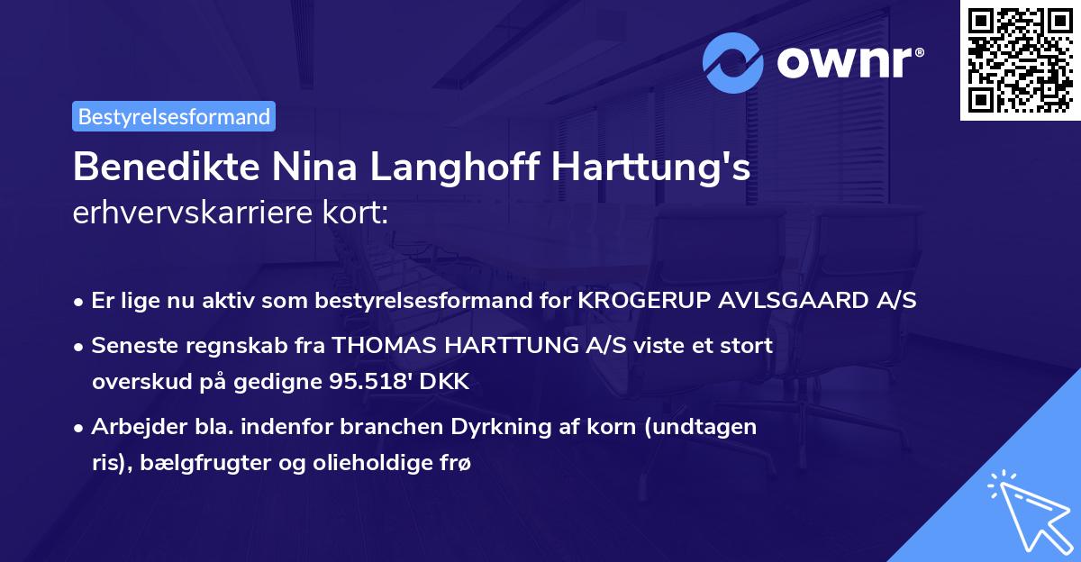 Benedikte Nina Langhoff Harttung's erhvervskarriere kort