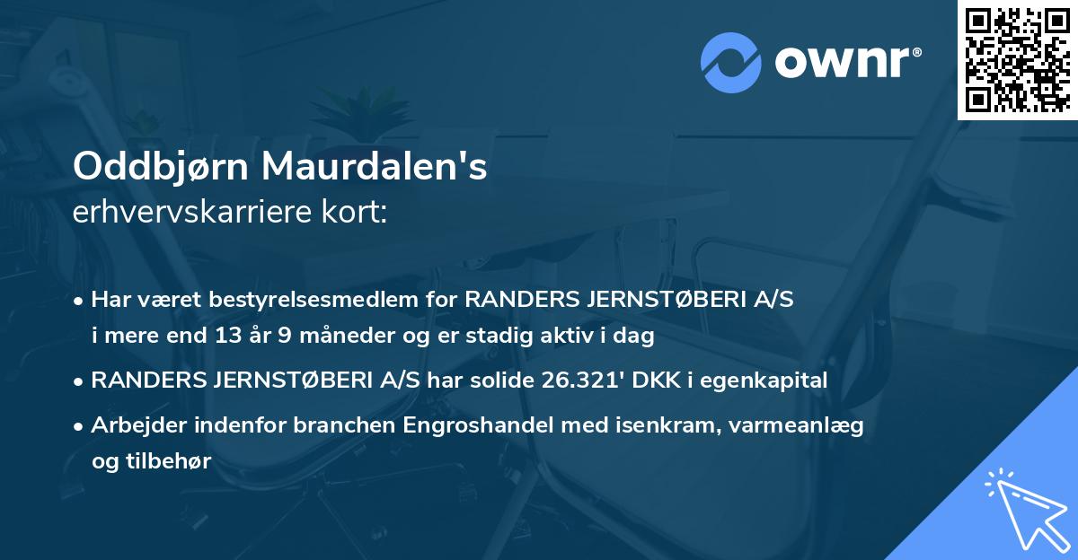 Oddbjørn Maurdalen's erhvervskarriere kort