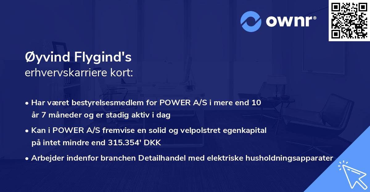 Øyvind Flygind's erhvervskarriere kort