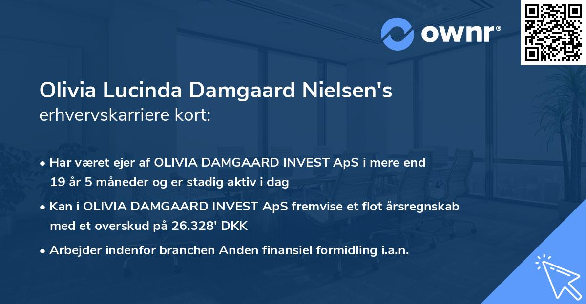 Olivia Lucinda Damgaard Nielsen's erhvervskarriere kort
