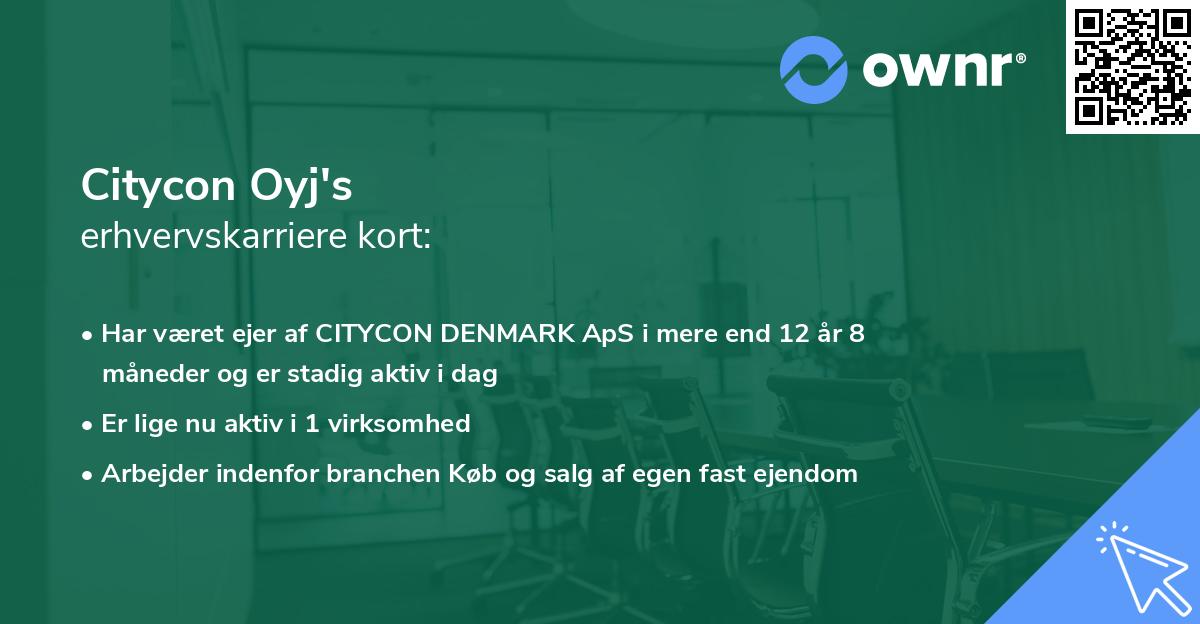 Citycon Oyj's erhvervskarriere kort