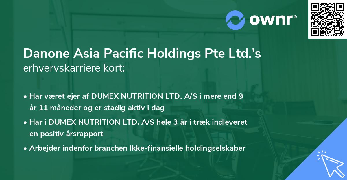 Danone Asia Pacific Holdings Pte Ltd.'s erhvervskarriere kort