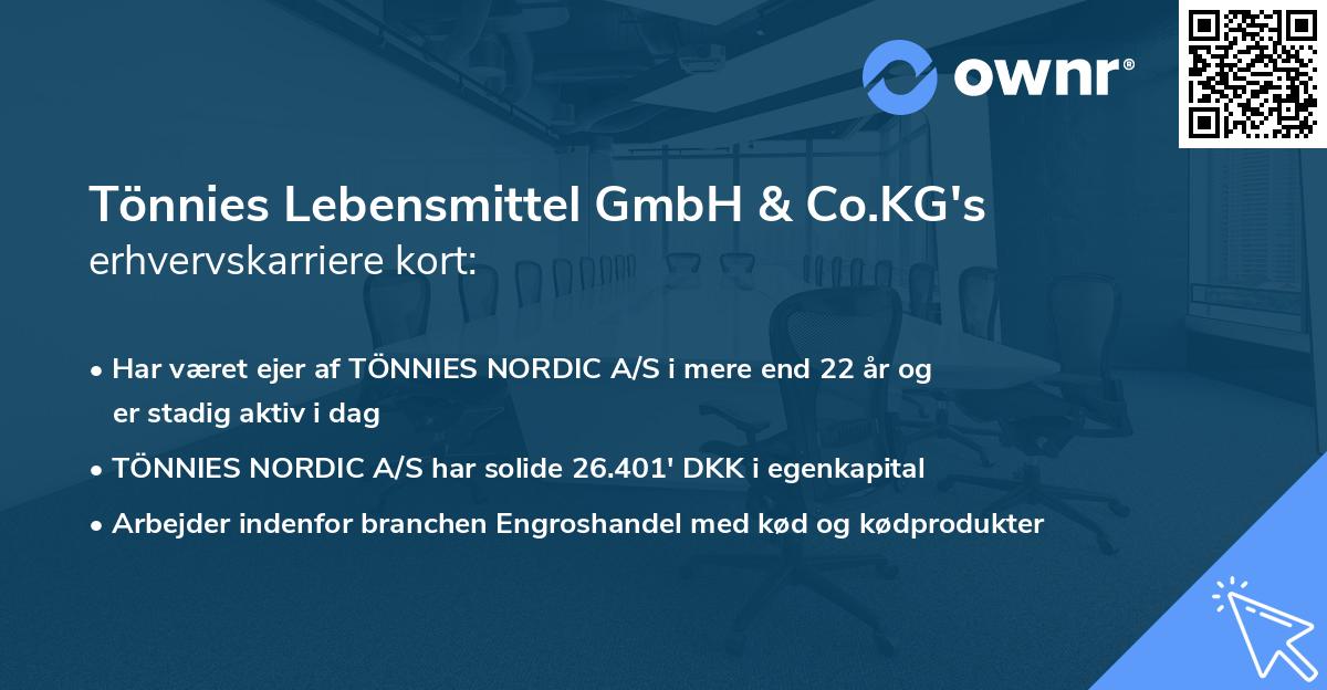 Tönnies Lebensmittel GmbH & Co.KG's erhvervskarriere kort