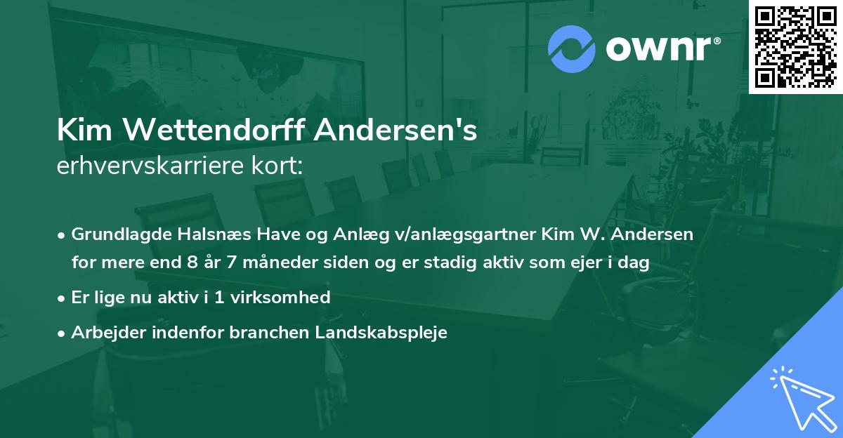 Kim Wettendorff Andersen's erhvervskarriere kort