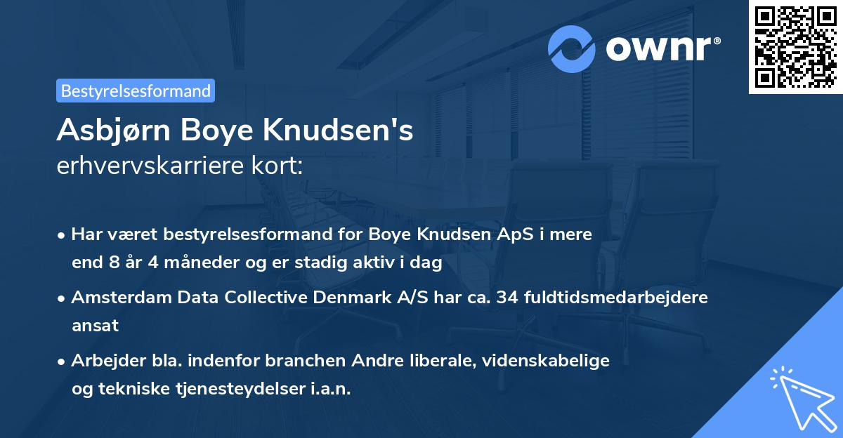 Asbjørn Boye Knudsen's erhvervskarriere kort