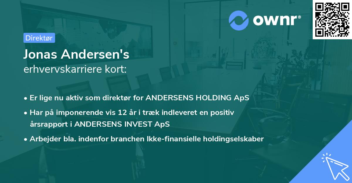 Jonas Andersen's erhvervskarriere kort