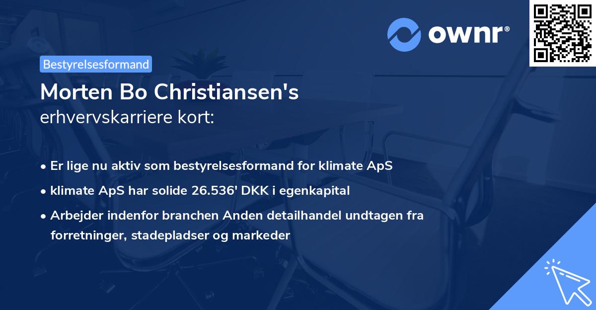 Morten Bo Christiansen's erhvervskarriere kort