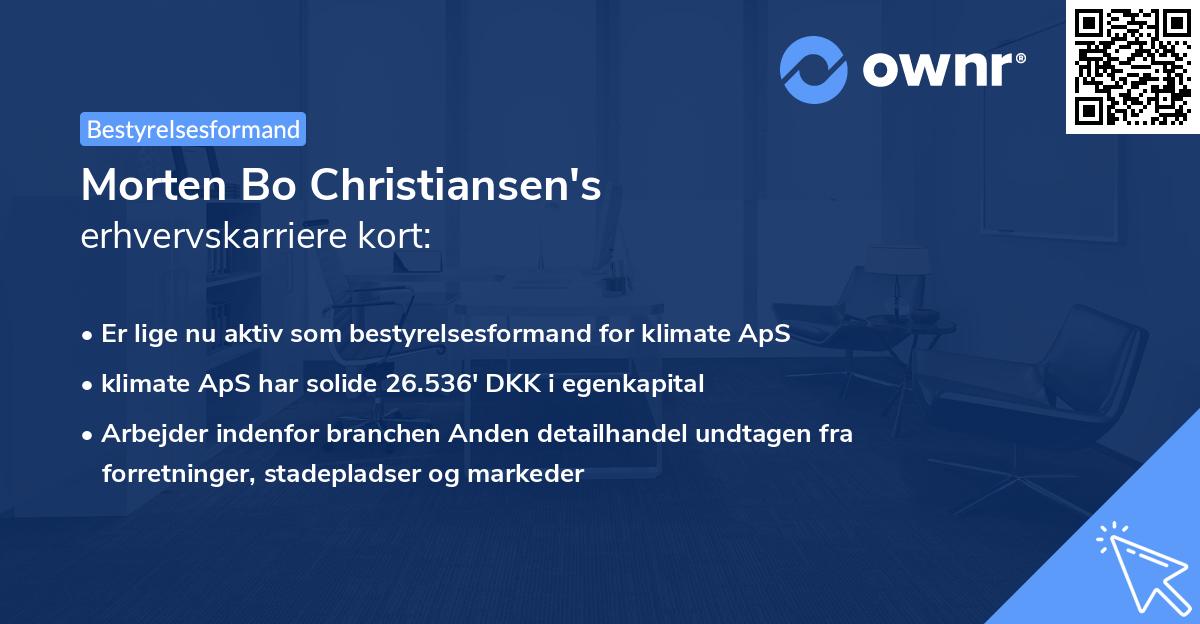 Morten Bo Christiansen's erhvervskarriere kort