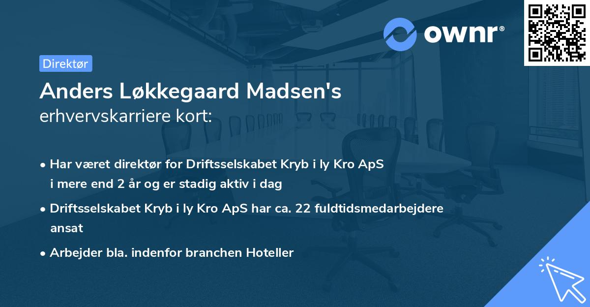 Anders Løkkegaard Madsen's erhvervskarriere kort