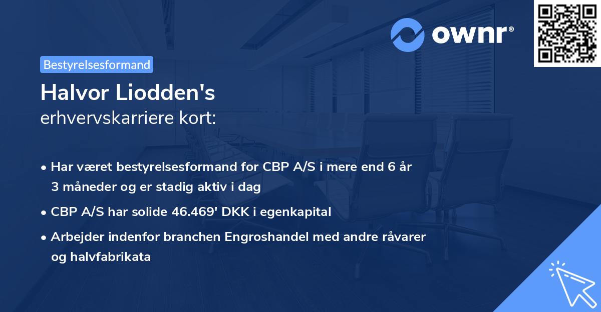 Halvor Liodden's erhvervskarriere kort