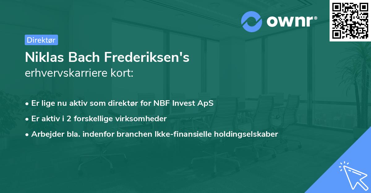 Niklas Bach Frederiksen's erhvervskarriere kort