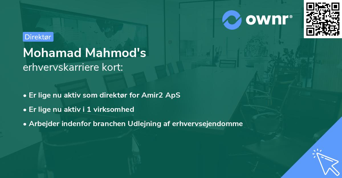 Mohamad Mahmod's erhvervskarriere kort