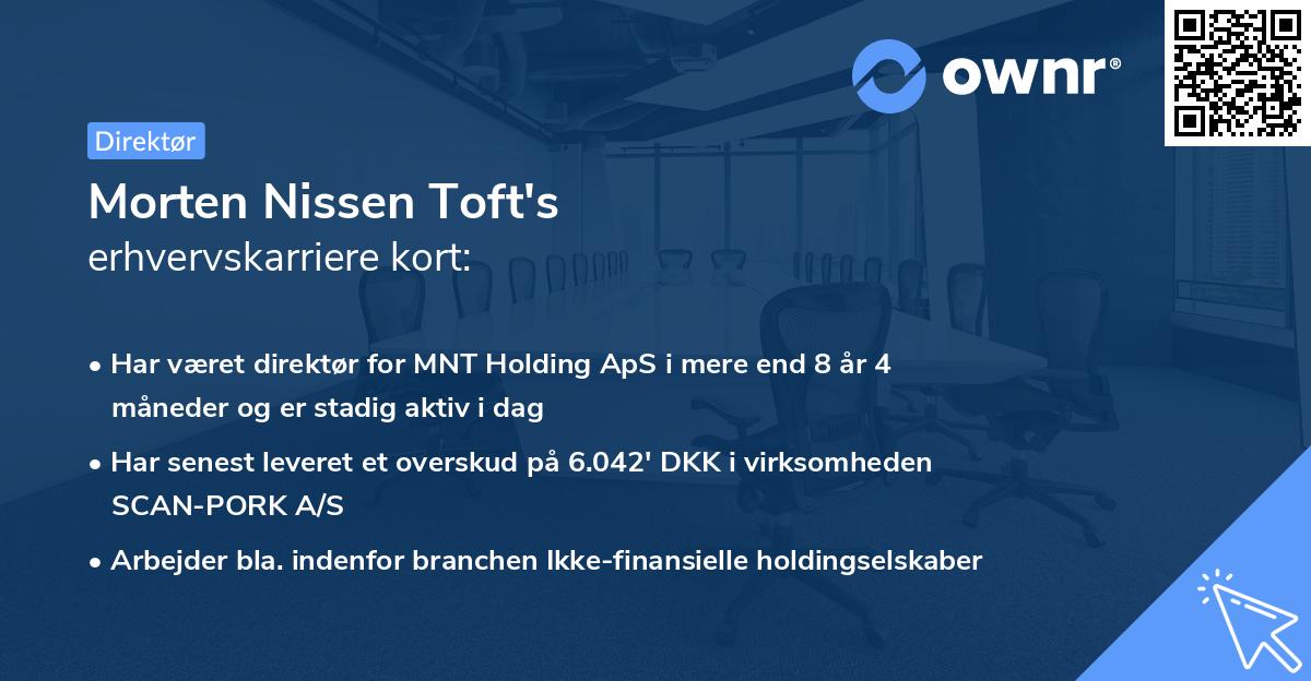 Morten Nissen Toft's erhvervskarriere kort