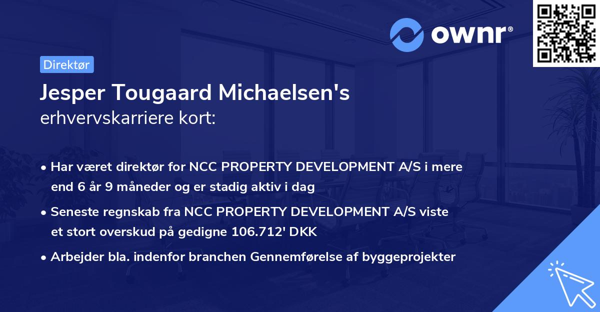 Jesper Tougaard Michaelsen's erhvervskarriere kort