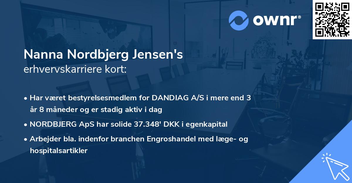 Nanna Nordbjerg Jensen's erhvervskarriere kort