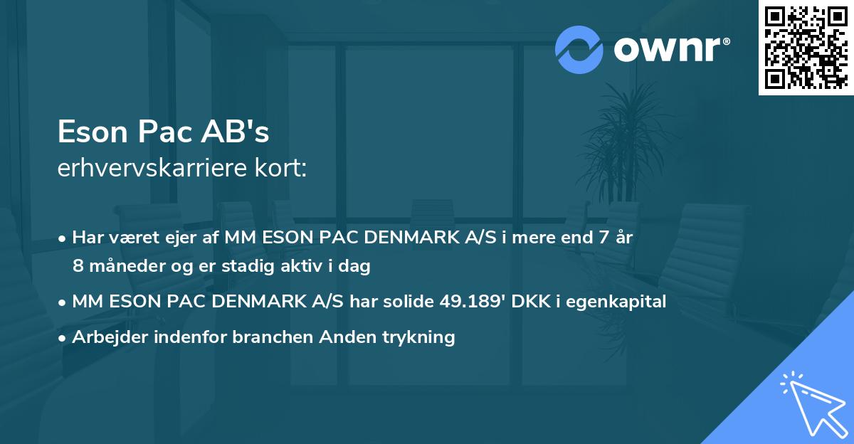 Eson Pac AB's erhvervskarriere kort