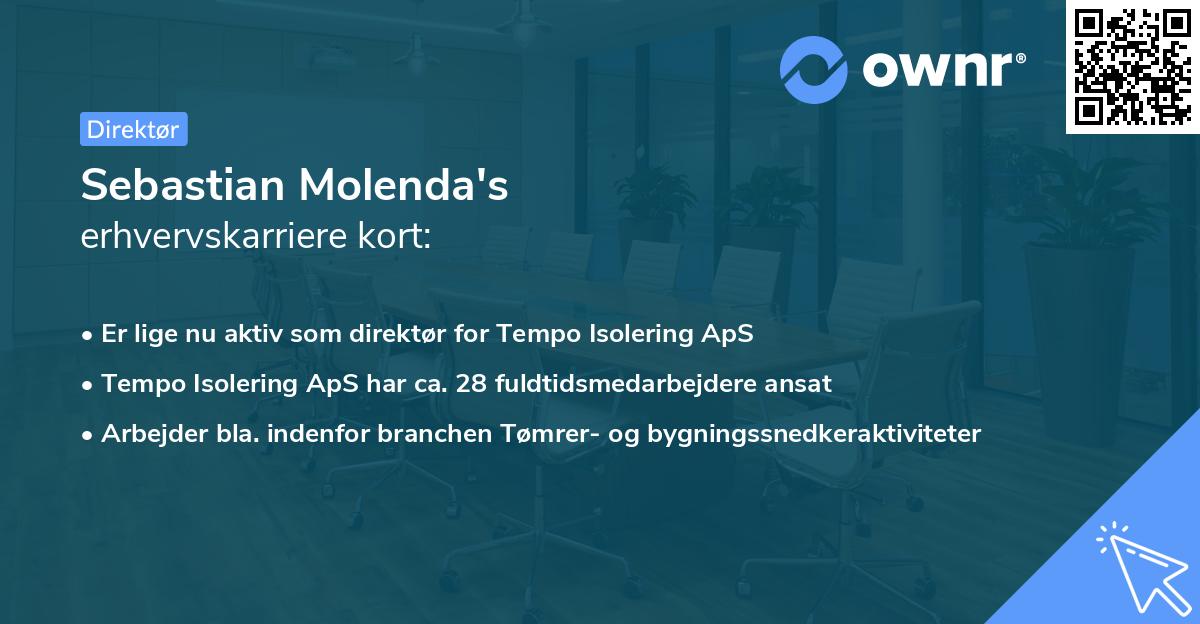 Sebastian Molenda's erhvervskarriere kort