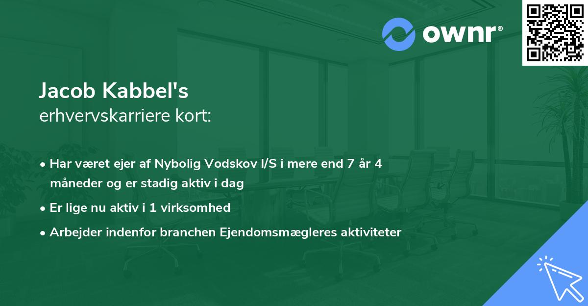 Jacob Kabbel's erhvervskarriere kort