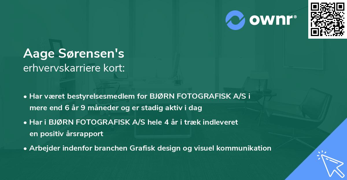 Aage Sørensen's erhvervskarriere kort